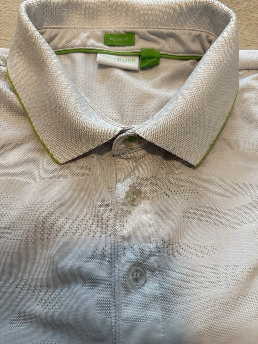 Hugo Boss Martin Kaymer Golf Polo Shirt Gray Camo Men’s Size XXL Modern Fit